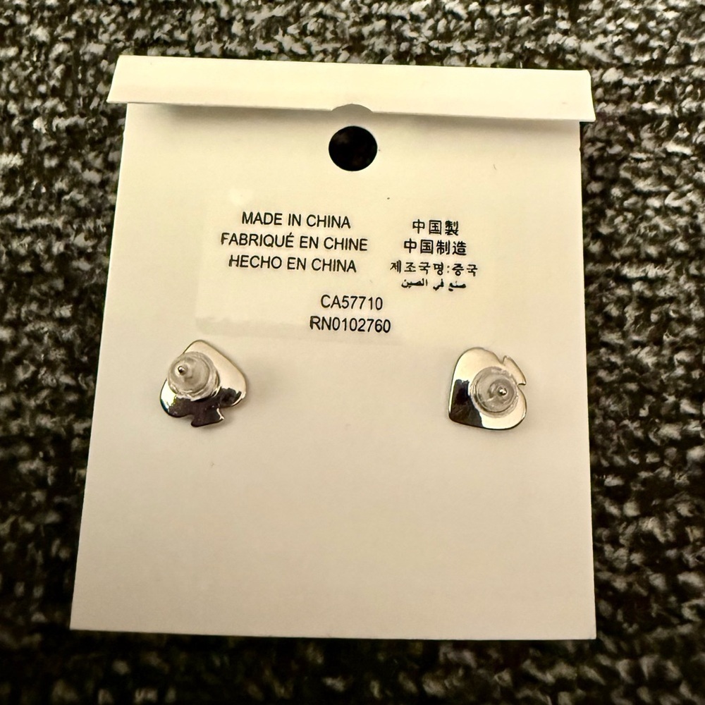 Authentic kate spade New York Silver Padlock Stud Earrings - NWT - Picture 2 of 4
